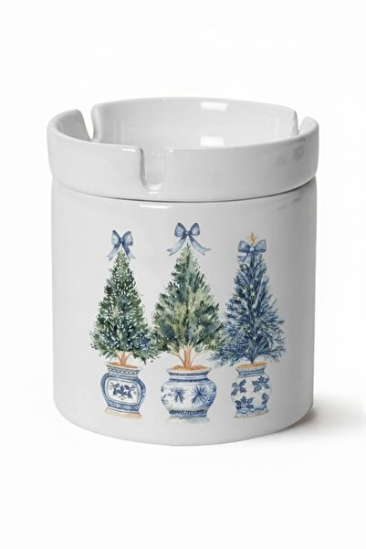 sartre art "Blue Blanc Serisi" Çam Ağaçları Tasarımlı Kokusuz Söndür At Küllü...