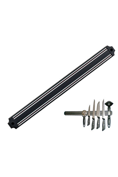 shopwave حامل مغناطيسي عريض مثبت على جدار المطبخ - 55 سم - أسود - من الفولاذ ...