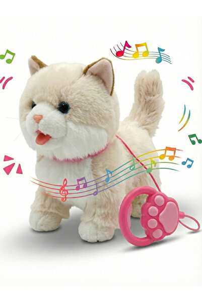REZZOSS Fluffy Cat Toy for Kids Remote Control Leash Electronic Musical Pet K...