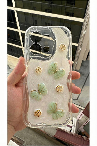 Rivor حافظة متوافقة مع Vivo Y35 وVivo Y22s، غطاء ممتاز منقوش على شكل فراشة وز...