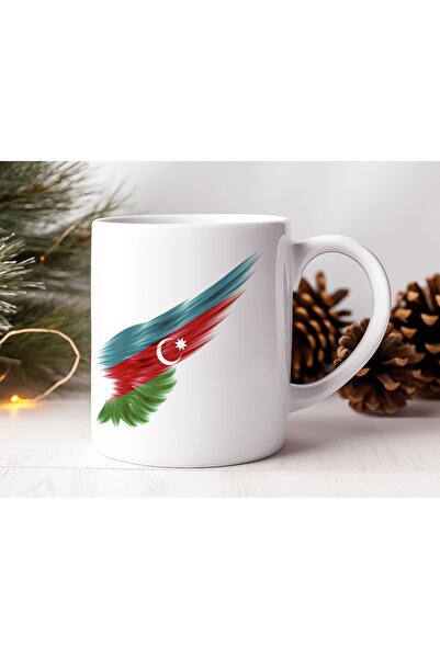 Beramussa كوب بتصميم علم أذربيجان المزود بأجنحة - هدية ذات طابع الحرية