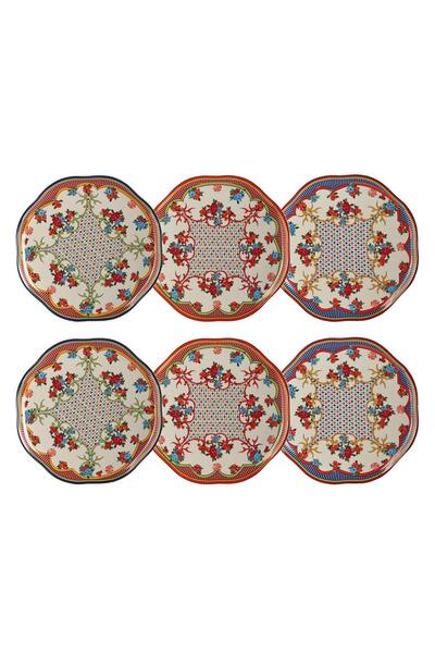 Lucky Art Fiora Bone 27 cm 6'lı Tabak Seti