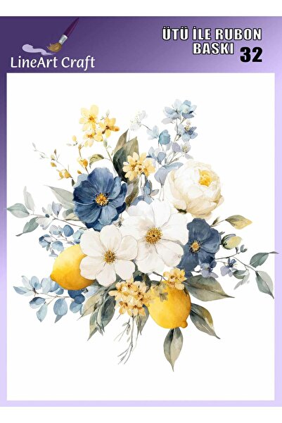 LİNEART Ütü ile Rubon Baskı Transfer No:RB32-30x30cm