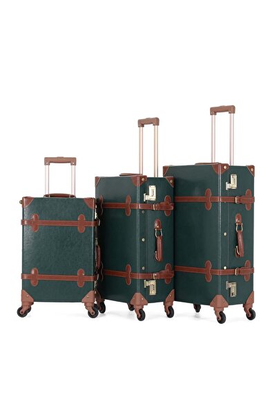 UNIWALKER Classic 4-piece travel bag set with distinctive leather trim