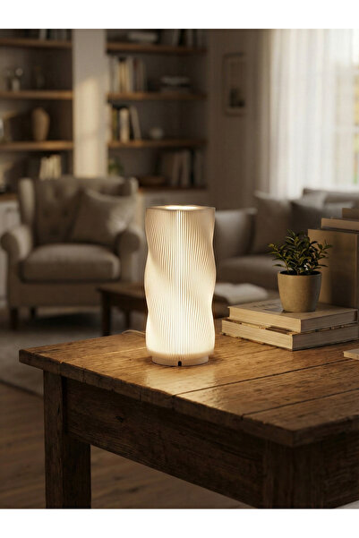 Moliocraft Modern Dalgalı Tasarım 3 Modlu USB LED Masa Lambası - 23 cm Premiu...