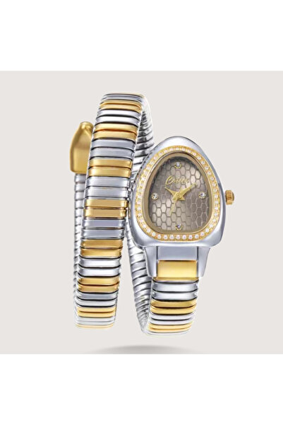 Louis Nice ساعة نسائية لفه باللون الذهبي مع الفضي