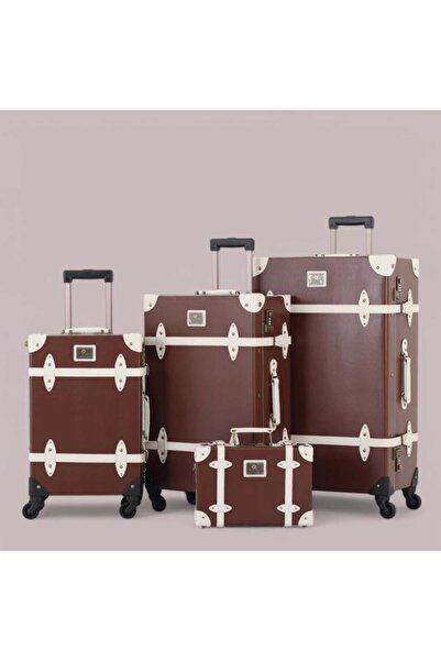UNIWALKER Classic 4-piece luggage set, premium leather upholstery, with 360-degree rotating wheels.