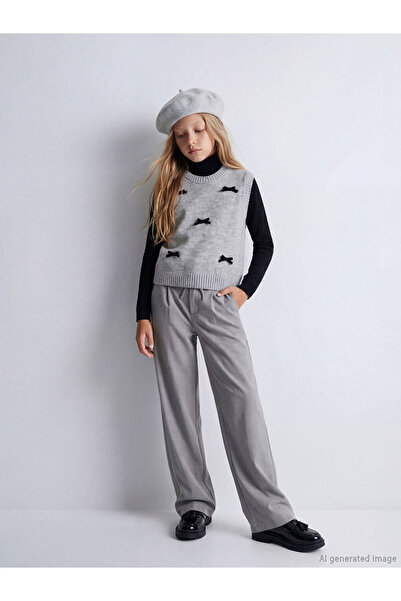 LC Waikiki Sparkling Choices Wide Leg Pleated Girls' Pants from Shining Store