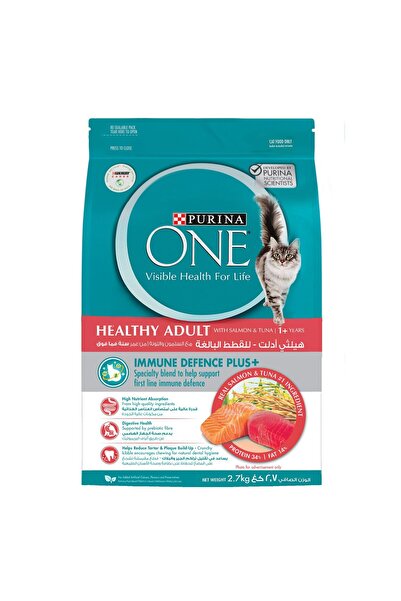 Purina One طعام القطط بنكهة السلمون والتونة، 2.7 كجم