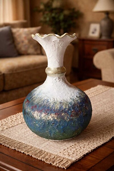 Atiz Çömlek evi Textured Clay Decorative Cobalt I