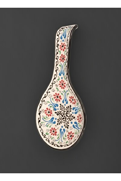 Artiser Handmade Ceramic Spoon Rest, Hand-Painted Ceramic Spoon Rest, Decorative Hand-Painted Ceramic Spoon Rest