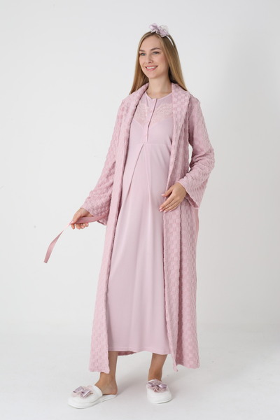 ERDENİZ TEKSTİL Doğum Öncesi Sonrası Emzirme Özellikli Hamile-Lohusa Gecelik+...