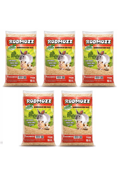 RodMozz Kemirgenler İçin Çam Talaşı 15 lt x 5 Adet