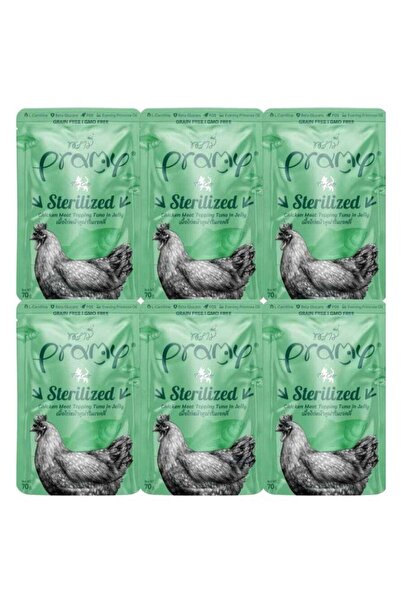 BRAMİA طعام رطب للقطط بنكهة الدجاج والتونة في الجيلي للقطط المعقمة - 6 أكياس ...