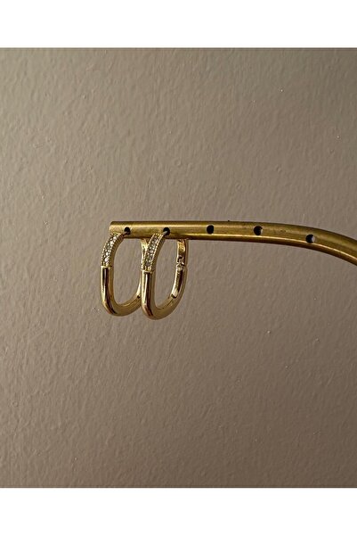 XUPING JEWELRY أقراط ذهبية مربعة صغيرة من سلسلة خاصة بتفاصيل حجرية XP