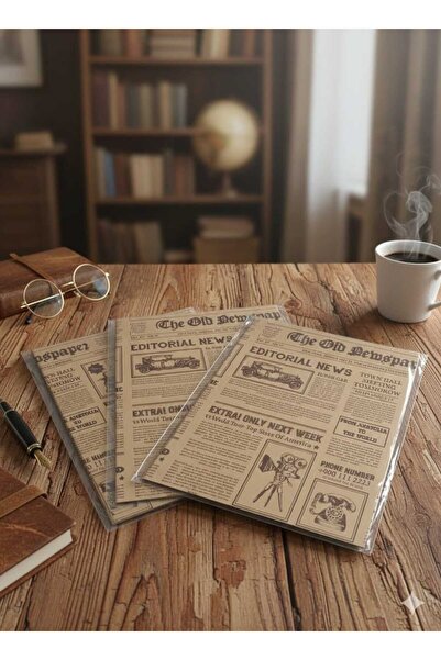 Okumuş Home Vintage Desenli Yağlı Kağıt ve Sunum Gazete Kağıdı 50 x 50 cm ( 5...
