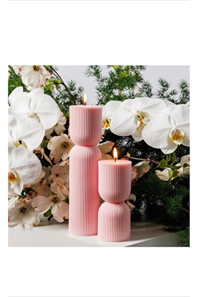 LALEZEN HOME Pembe Blok Mum Seti