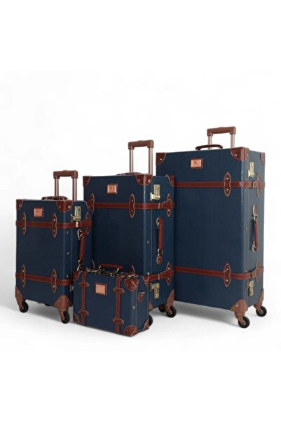 UNIWALKER Classic 4-piece travel bag set with distinctive leather trim