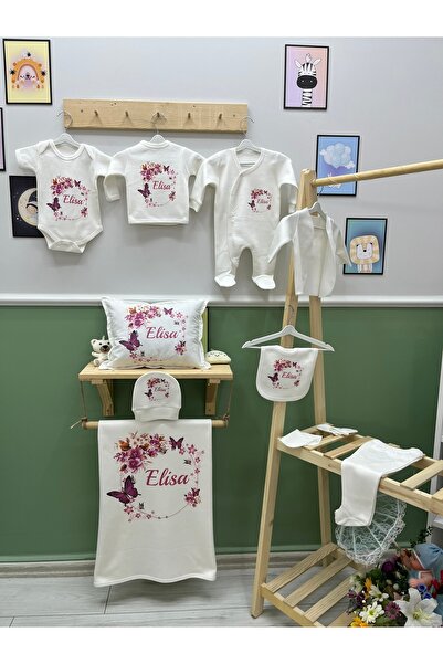 bebek desen 11'li Isimli Organik Hastane Çıkış Seti