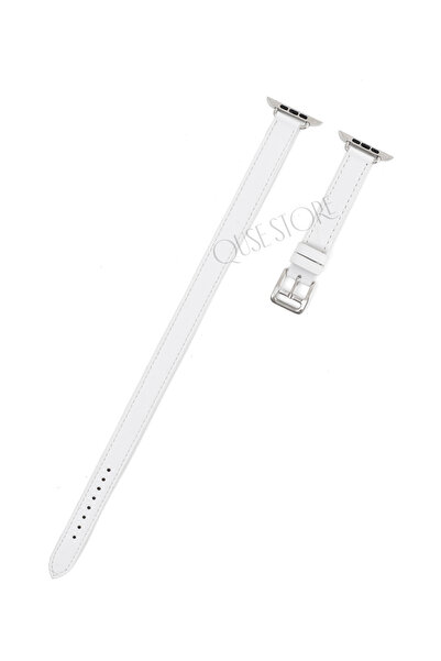 Quse Double Tour Slim Leather Band Compatible with Watch Series 10/11 42mm & ...