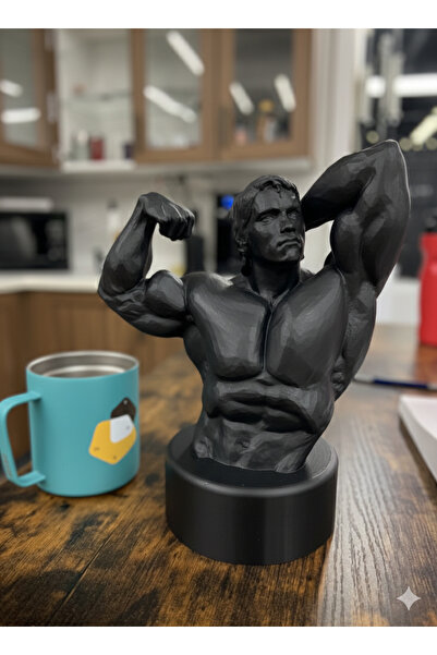 Morphena3D Arnold Schwarzenegger Büstü – İkonik Vücut Geliştirme Figürü 12 cm...