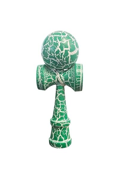 OEM Kendama din lemn verde, 18 cm, efect crăpat