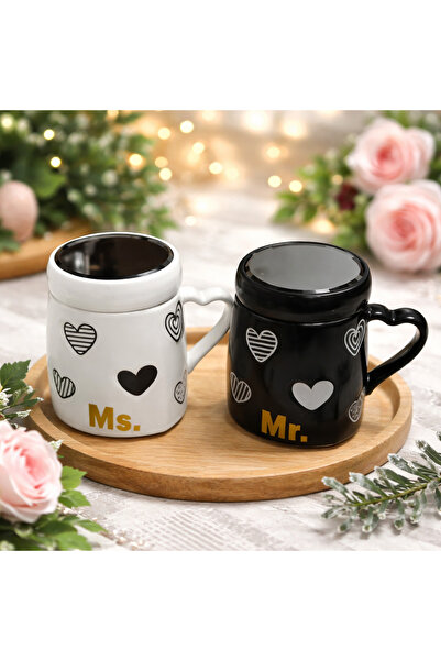 OEM Mr. & Ms. Ceramic Mug Set with Lid Perfect for Couples