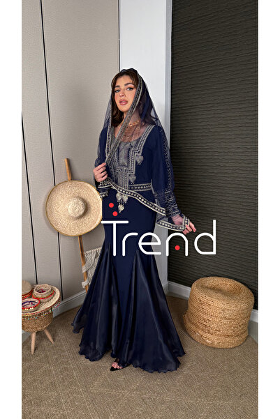 TREND Lycra jalabiya with headscarf (navy blue)