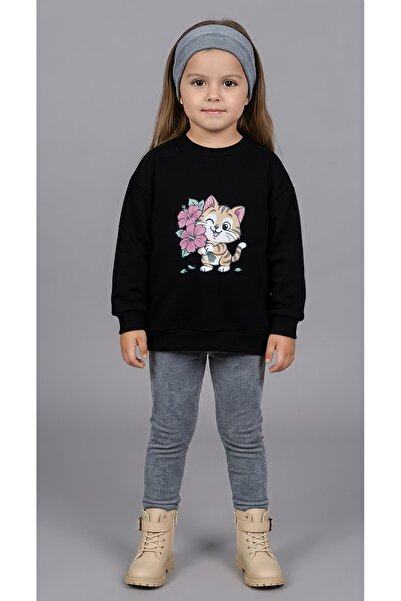 Kerimino Set de iarnă pentru fete din pisică piese, cu tricou și material rei...