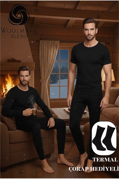 Hasyün Men's 61% Wool Non-Itchy, Non-Sweat Absorbent Long Sleeve-Short Sleeve...