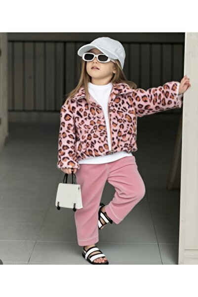 tunay moda Leopard Fur, Badi and Gabardine Pants