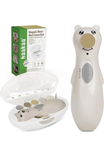 Haakaa مقص أظافر كهربائي مزود بضوء LED، قابل لإعادة الشحن، مناسب لأظافر القدم...