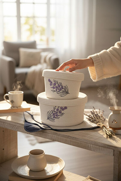 colezza Handmade Knitted Lavender Patterned Organizer (Double)