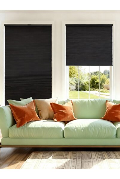 evmiaaplise Antrasit Katlanır Cam Balkon Plisesi- Ofis Perdesi- Mutfak Perdes...