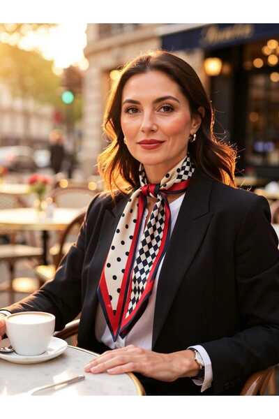 PERLMUTT Modern Desenli Kadın Fular – Ceket, Elbise ve Gömlek Kombinleri İçin...