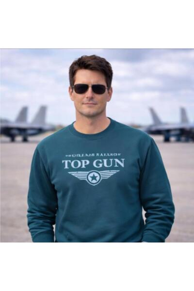 TOP GUN Printed Sweat Petrol