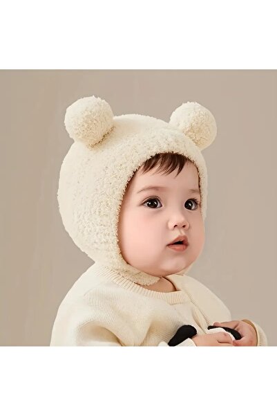 alka Baby Beanie with Teddy Bear Ears Plush Welsoft Winter Hat 0-24 Months