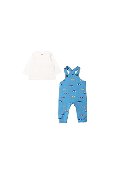 MODJEANS - Set salopetă unisex, imprimeu animal, albastru, bumbac