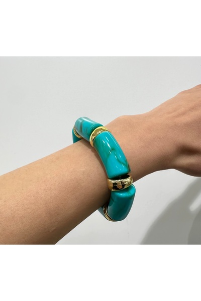GLOW ACCESSORIES BAE Blue Acrylic Bone Bracelet