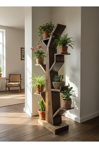 DAG CRAFTED NATURE Arbour Masif Ahşap Mini Saksılık - Dekoratif Raf