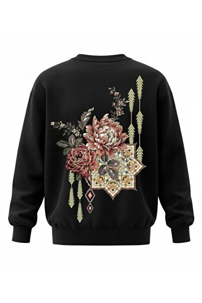 Infire clothing Unisex 0Versize 100% Cotton Floral Printed Sweatshirt