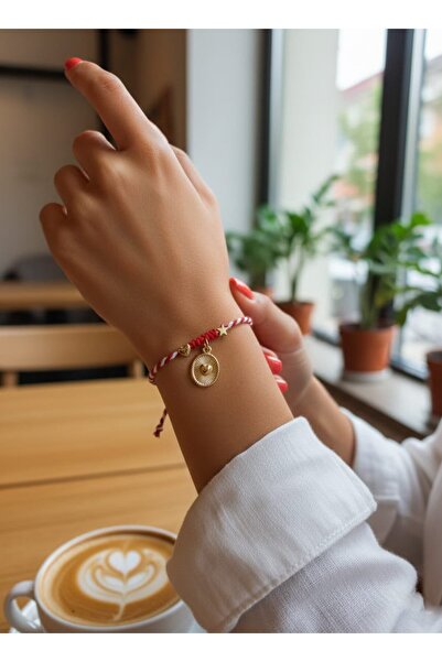 henahera accessory Marteniçka Şans Bilekliği Altın Rengi Charmlı Kalp/Yıldız ...