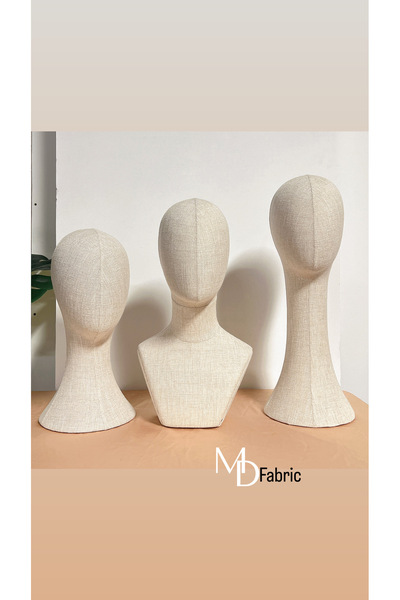 MD Vİtrin Dekorasyon Keten Kumaş 3 lü Set Takı , Şapka , Şal Kafa Aksesuar Ma...