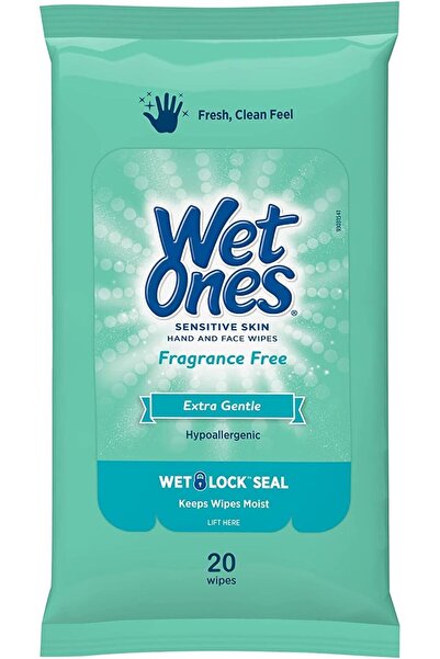 Wet Ones عبوة سفر مناديل مبللة لليدين والوجه - 20 منديل (5 عبوات) إجمالي 100 ...