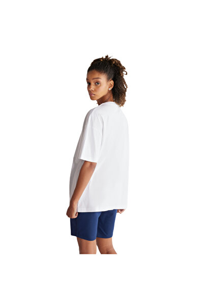 AC&Co / Altınyıldız Classics Unisex White Oversize Loose Cut Crew Neck 100% C...