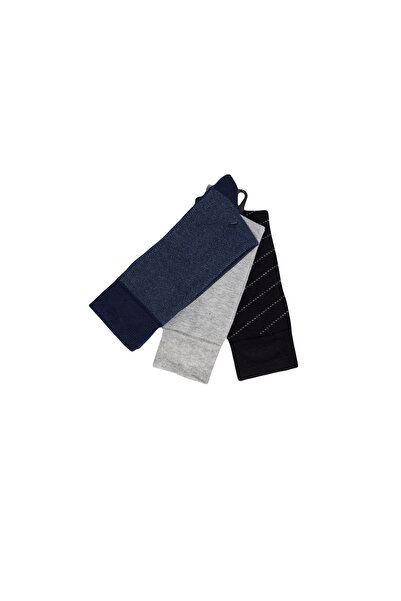 AC&Co / Altınyıldız Classics Std Black-Grey Patterned 3-Piece Socks Classic