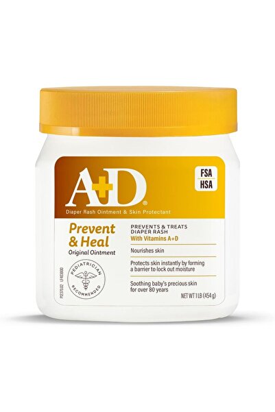 Generic مرهم A+D الأصلي لعلاج طفح الحفاضات، كريم لعلاج طفح الحفاضات وحماية بشرة الأطفال مع اللانولين، 16 أونصة