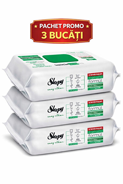 Sleepy Promo package with 3 sets of Easy Clean wet wipes, with white vinegar and baking soda, 300pcs