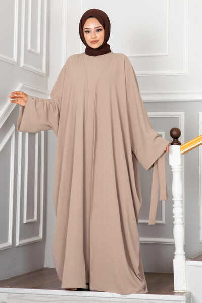 EBRUTESETTÜR Leyli Tesettür Abaya Set Beige