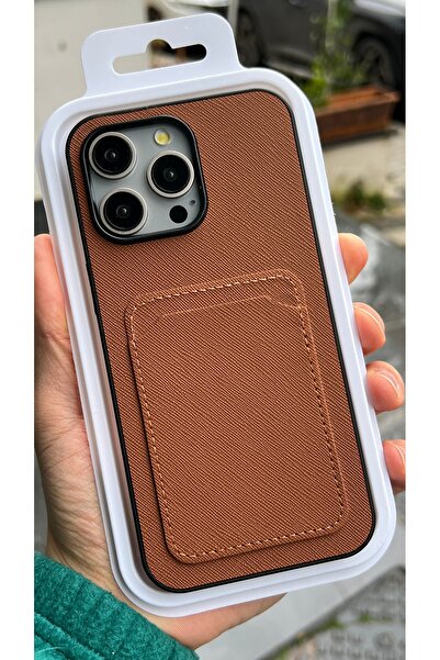 EDELFU iPhone 15 Pro Max Compatible, Fabric Textured Phone Case with Card Holder – Durable and Long-Lasting Cover